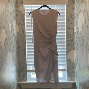 Diane Von Furstenberg Gray Asymmetrical Sheath Dress